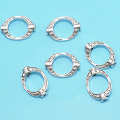 20 Pcs Oval Bead Frame Spacer Beads DIY Bracelet Necklace Jewelry Making