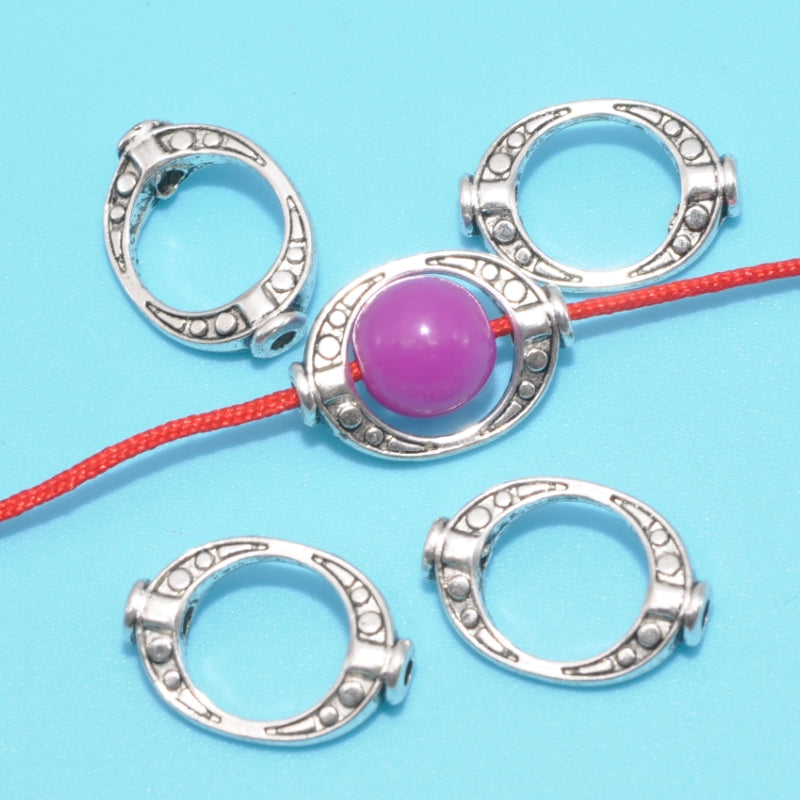 20 Pcs Oval Bead Frame Spacer Beads DIY Bracelet Necklace Jewelry Making