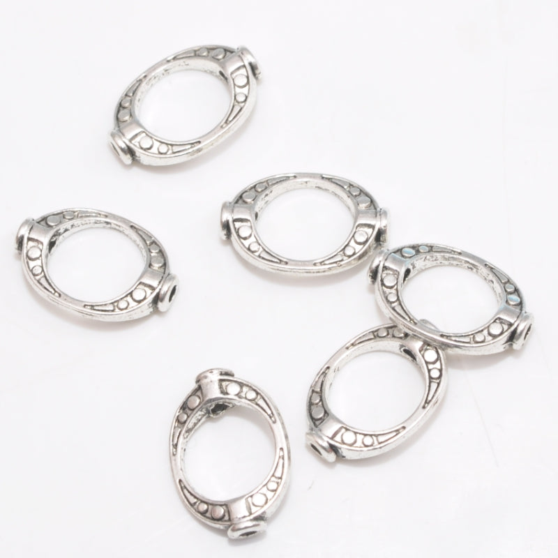 20 Pcs Oval Bead Frame Spacer Beads DIY Bracelet Necklace Jewelry Making