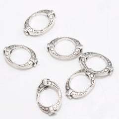 20 Pcs Oval Bead Frame Spacer Beads DIY Bracelet Necklace Jewelry Making