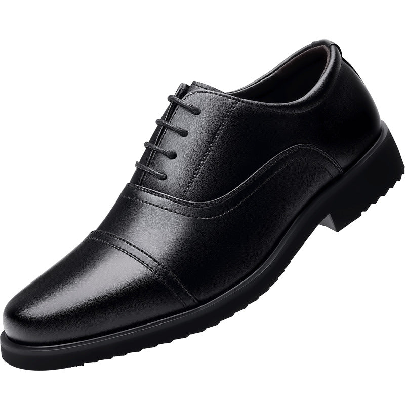 Men's Casual Work Shoes Microfiber Leather Rubber Sole Lace Up Large Size