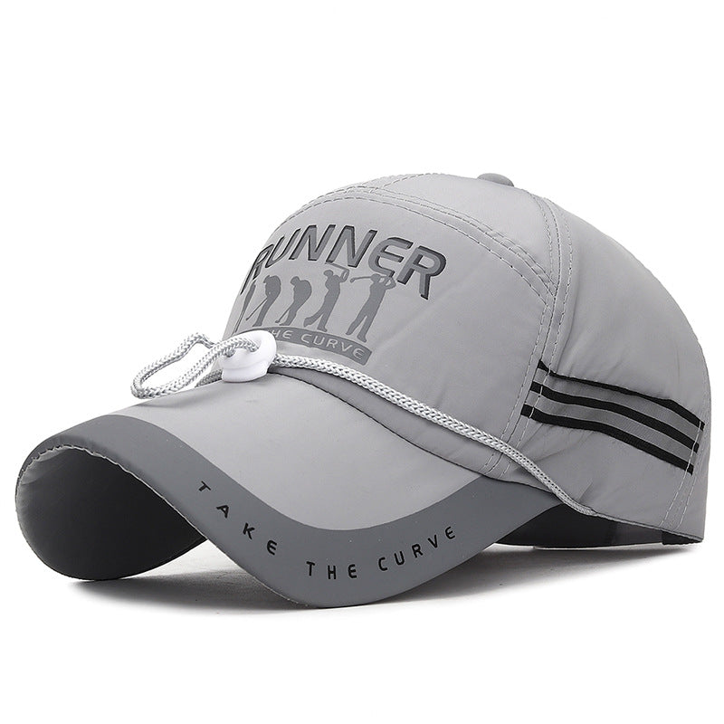 Reflective Strip Sun Hat Men's Fishing Large Curtain Windproof Rope Hat
