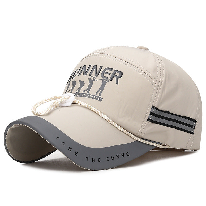 Reflective Strip Sun Hat Men's Fishing Large Curtain Windproof Rope Hat