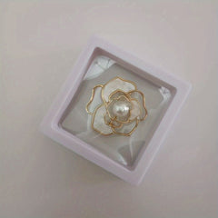 Butterfly Flower Brooch Pin with Pearl Silk Scarf Buckle