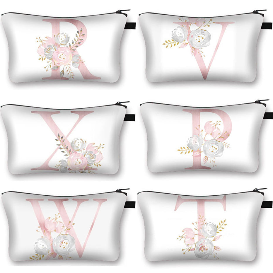 Portable Pattern Cosmetic Bag Travel Makeup Storage Bag With Zipper