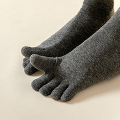 Comfortable Cotton Mid Tube Five Toe Socks for Women