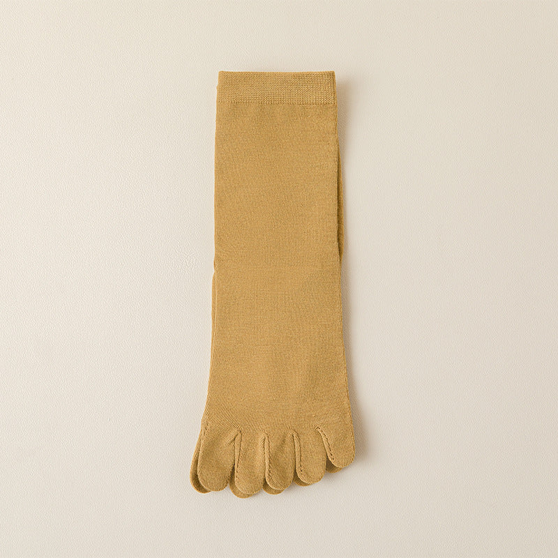 Comfortable Cotton Mid Tube Five Toe Socks for Women