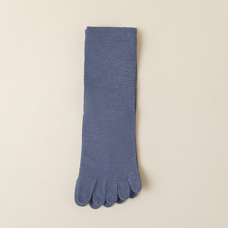 Comfortable Cotton Mid Tube Five Toe Socks for Women