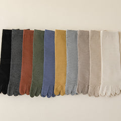Comfortable Cotton Mid Tube Five Toe Socks for Women