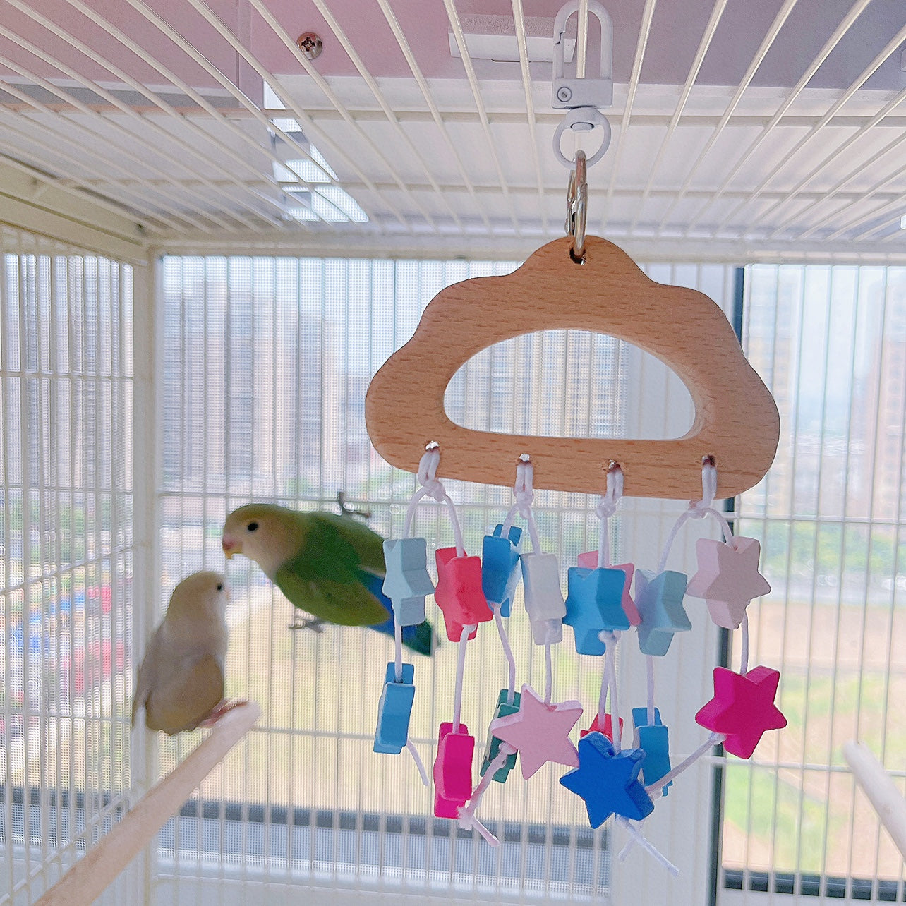 Parrot Wood Toy Bird Swing Chew Toy Bird Stand Playground Pet Supplies