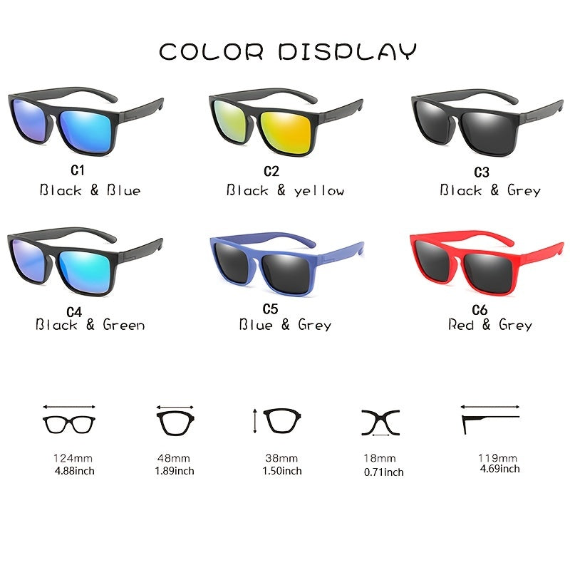 Kids UV Protection Square Frame Sunglasses for Boys and Girls