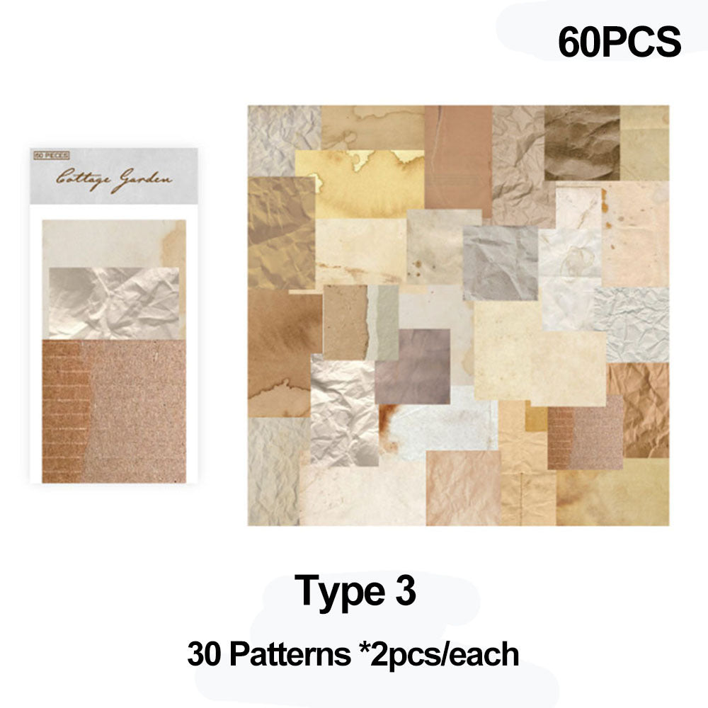 60pcs Vintage Scrapbook Paper DIY Journal Supplies