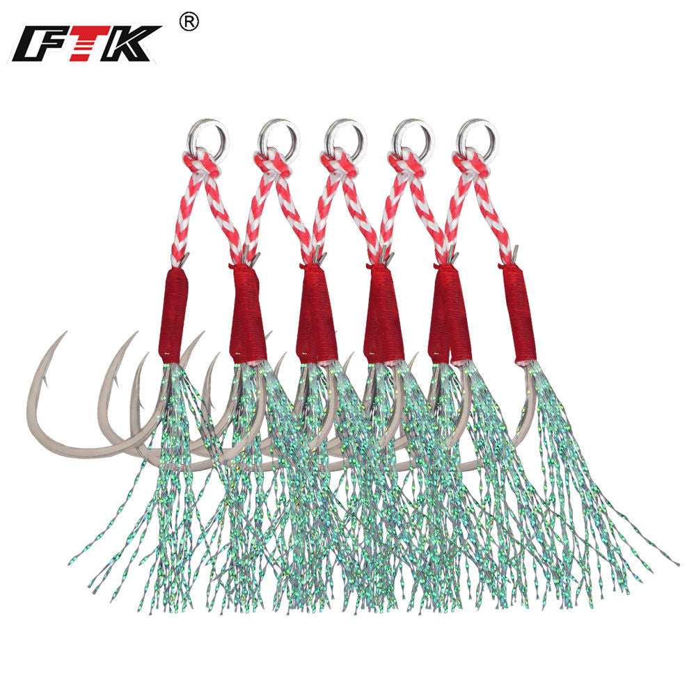 5pcs Double Hook Spoon for Saltwater Jigging