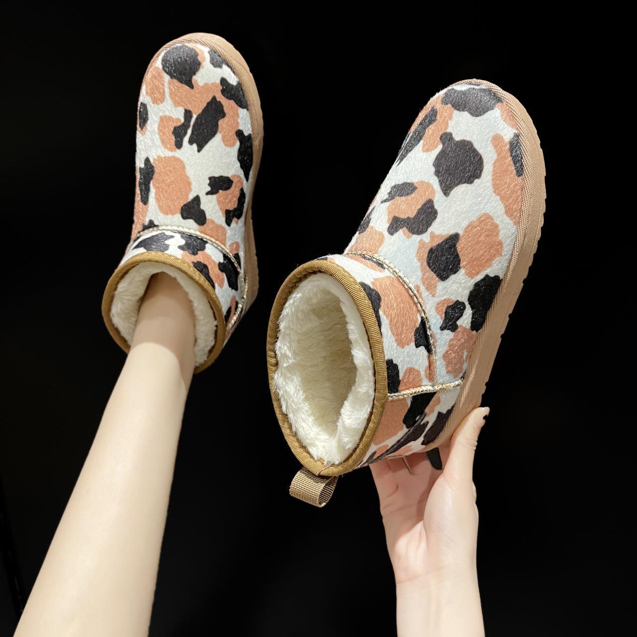Plush Inner Snow Boots Flat Ankle Boots Women's Footwear