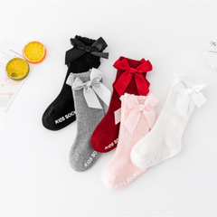 Baby Girls Bow Cotton Knee High Stockings