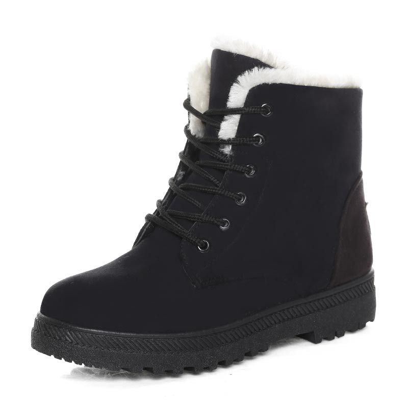 Women's Winter Thermal Snow Boots Warm Plush Lined Lace Up Boots