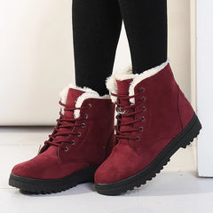 Women's Winter Thermal Snow Boots Warm Plush Lined Lace Up Boots