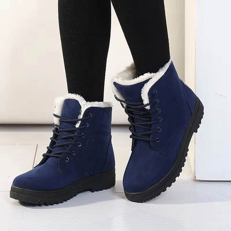Women's Winter Thermal Snow Boots Warm Plush Lined Lace Up Boots
