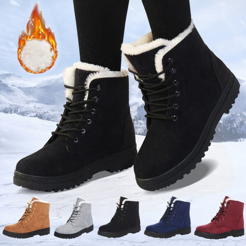 Women's Winter Thermal Snow Boots Warm Plush Lined Lace Up Boots