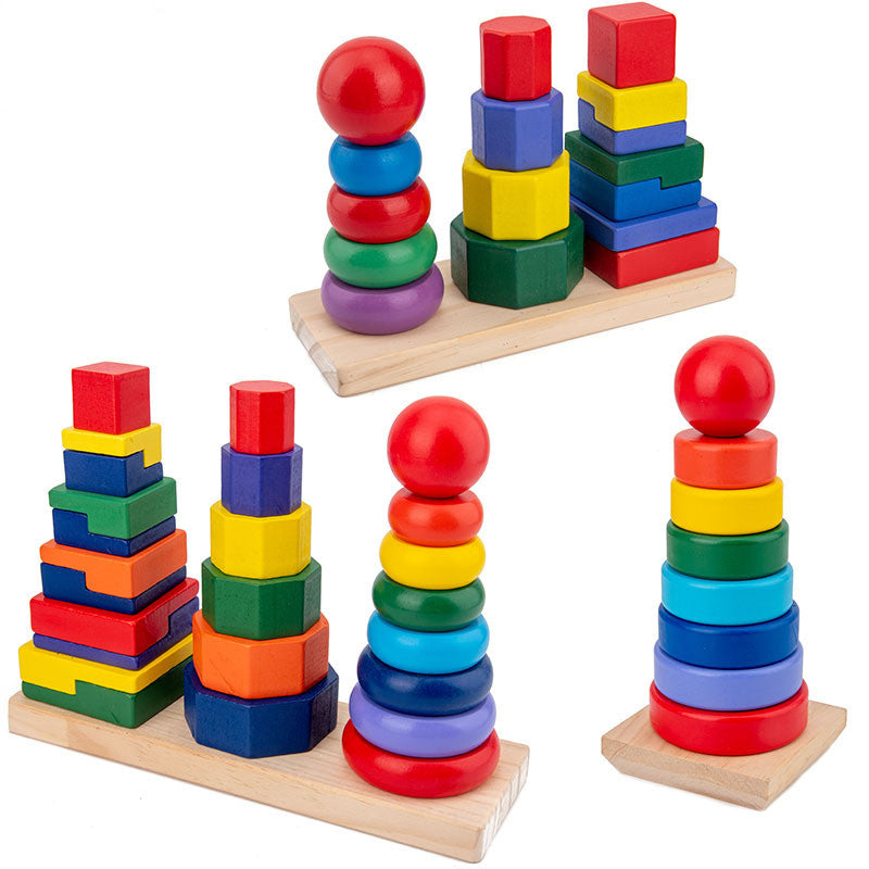 Rainbow Tower Wooden Toy for Kids