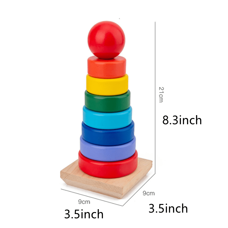 Rainbow Tower Wooden Toy for Kids