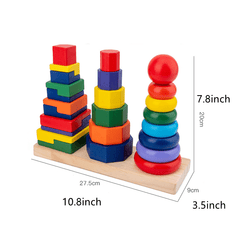 Rainbow Tower Wooden Toy for Kids