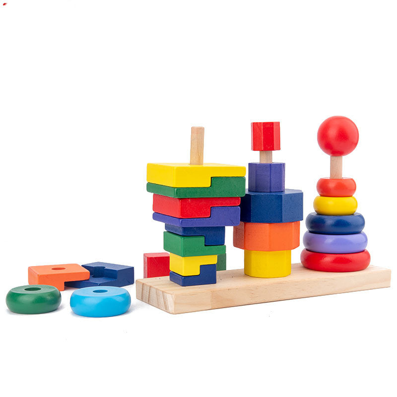 Rainbow Tower Wooden Toy for Kids