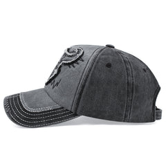 Cattle Head Embroidered Baseball Cap Unisex Hip Hop Dad Hat Adjustable Size