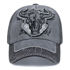 Cattle Head Embroidered Baseball Cap Unisex Hip Hop Dad Hat Adjustable Size