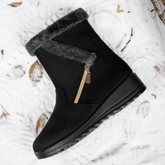 Women's Winter Snow Boots Faux Fur Lined Slip On Mid Calf Boots