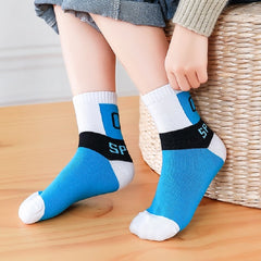 5 Pairs Kids Number Letter Crew Socks Warm Winter Boys Girls