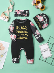 Newborn Infant Flowers Print Romper Set for Baby Girls