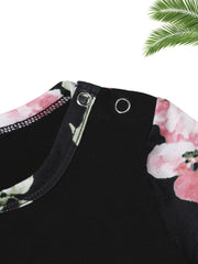 Newborn Infant Flowers Print Romper Set for Baby Girls