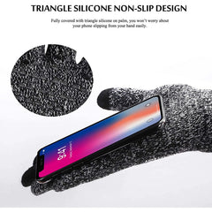 Winter Knitted Gloves Touch Screen Unisex Thicken Wool Mitten Outdoors Non slip