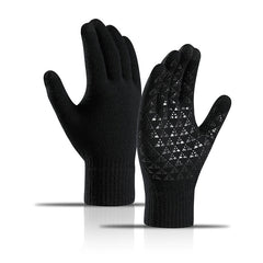 Winter Knitted Gloves Touch Screen Unisex Thicken Wool Mitten Outdoors Non slip