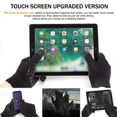 Winter Knitted Gloves Touch Screen Unisex Thicken Wool Mitten Outdoors Non slip