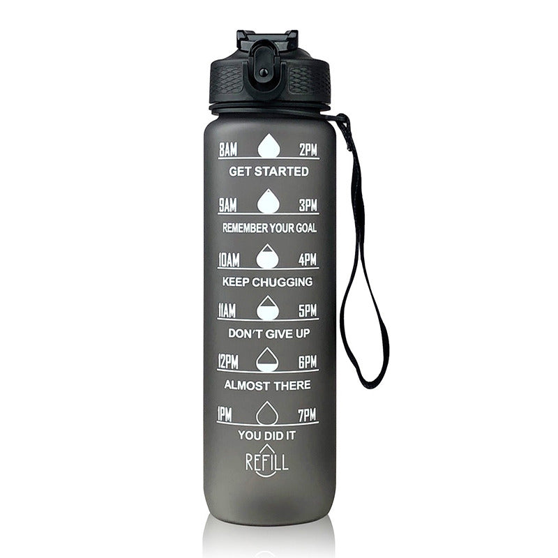1L Water Bottle with Time Scale Leakproof Motivational Sport Cup