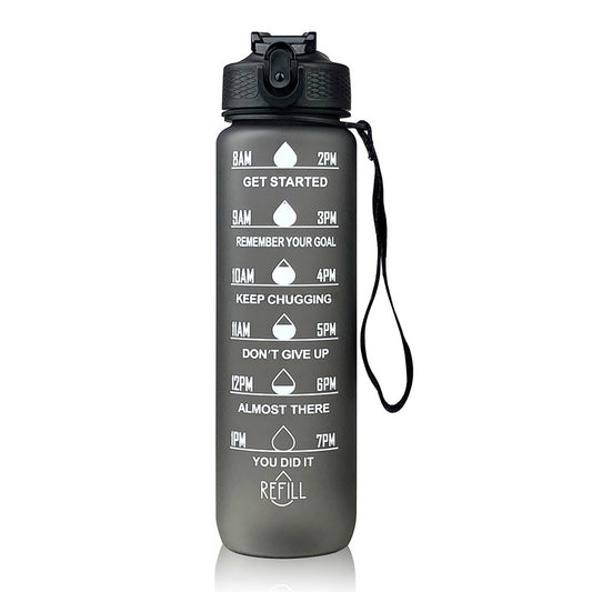 1L Water Bottle with Time Scale Leakproof Motivational Sport Cup