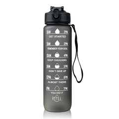 1L Water Bottle with Time Scale Leakproof Motivational Sport Cup