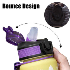 1L Water Bottle with Time Scale Leakproof Motivational Sport Cup