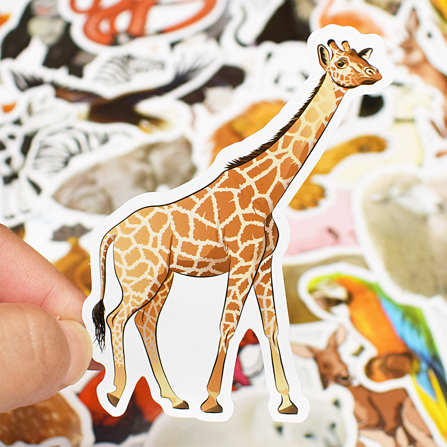 50pcs Zoo Animals Stickers DIY Cartoon Lion Stickers for Car Laptop Skateboard