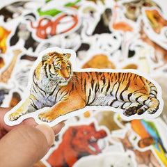 50pcs Zoo Animals Stickers DIY Cartoon Lion Stickers for Car Laptop Skateboard