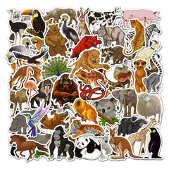 50pcs Zoo Animals Stickers DIY Cartoon Lion Stickers for Car Laptop Skateboard