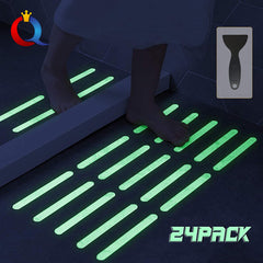 24pcs Luminous Non Slip Bathtub Stickers with Scraper