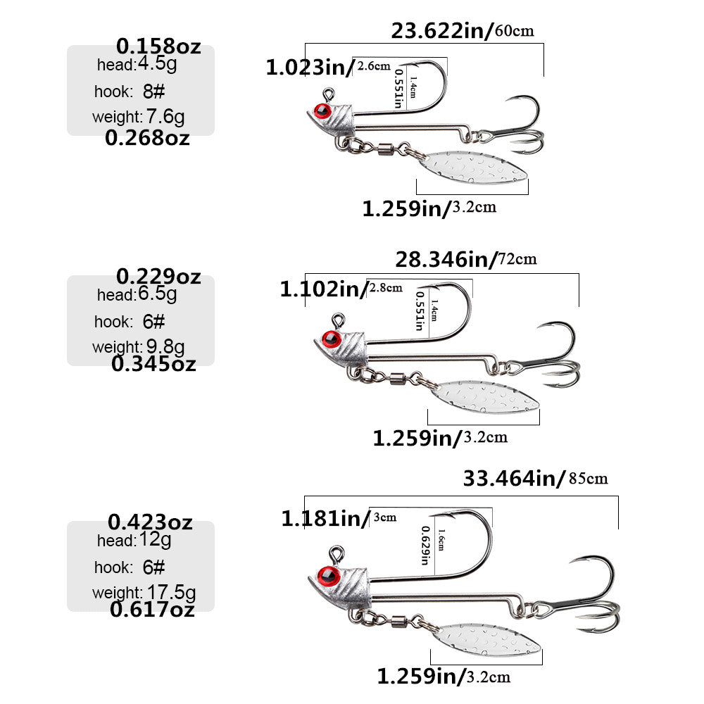FTK Fishing Lures with Glitter Sequin for Saltwater and Freshwater Fishing