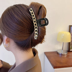 Butterfly Faux Pearl Chain Hair Claw Clip Non Slip Grip Hair Jaw Clip