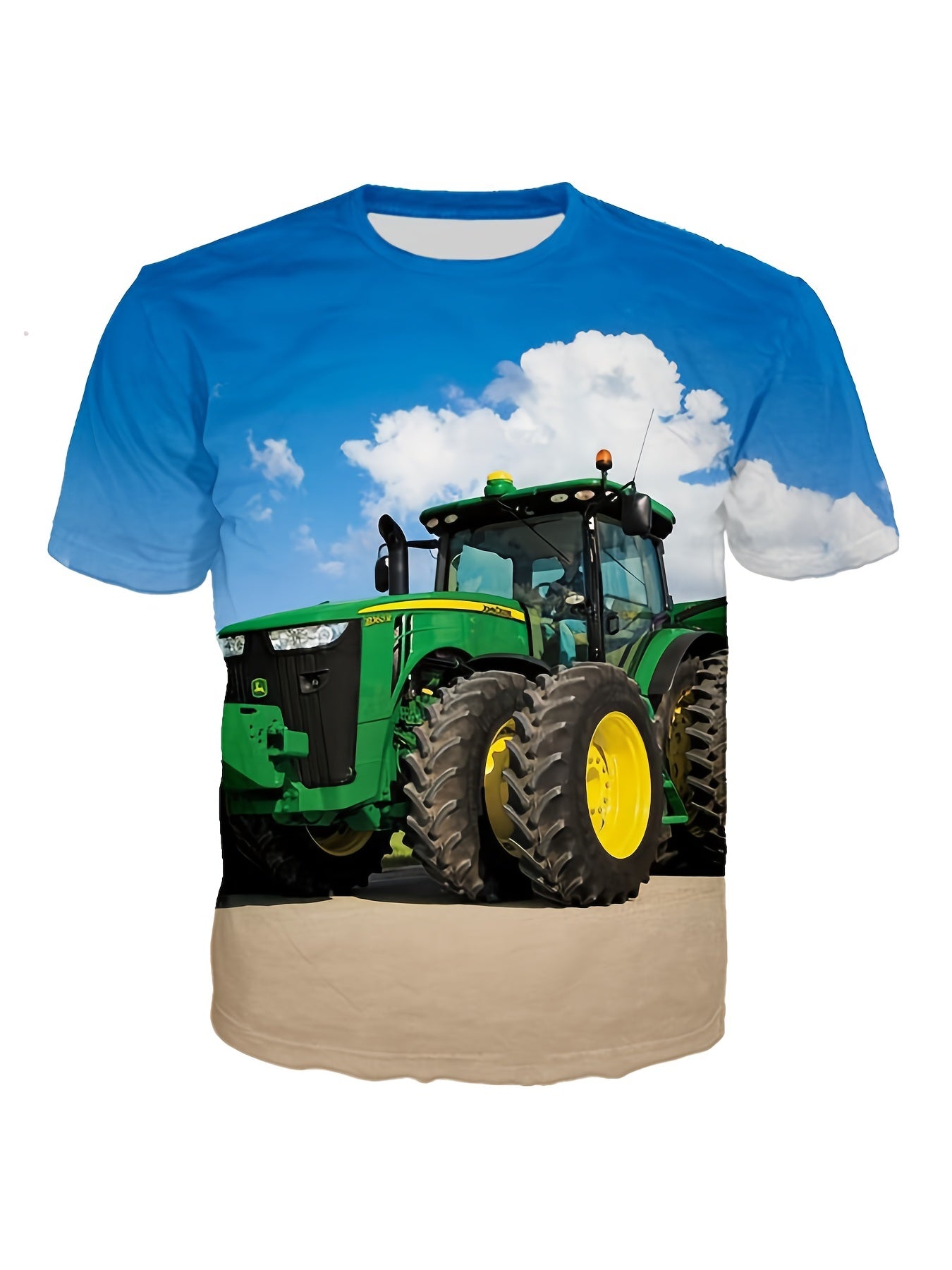 Boy's Summer Car Tractor Graphic T-Shirt 3D Print Tops