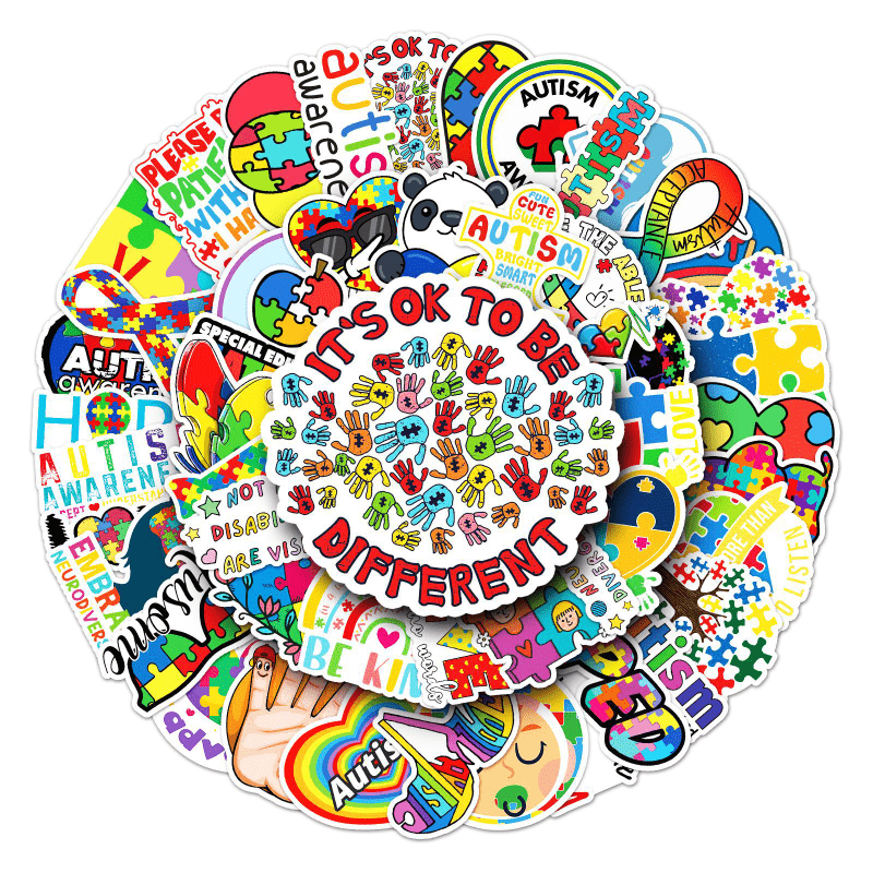 50pcs Autism Waterproof Graffiti Stickers
