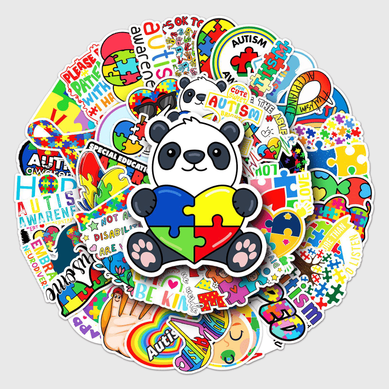 50pcs Autism Waterproof Graffiti Stickers