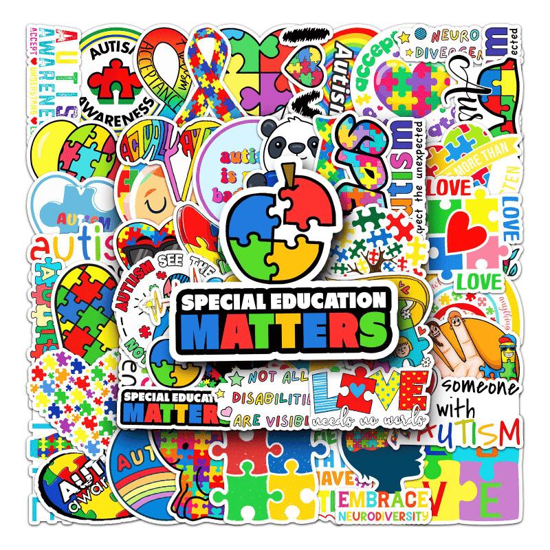 50pcs Autism Waterproof Graffiti Stickers